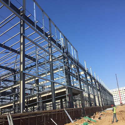 Prefab Steel Frame Building Fire Resistant High Weather Resistance
