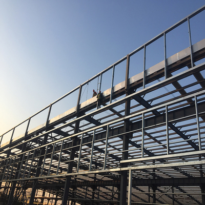 Lightweight Prefab Metal Warehouse Building / Industrial Metal Structure Fabrication