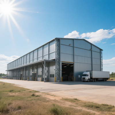 Prefabricated Metal Warehouse Steel Structure Customized With Sandwich Panel Steel Sheet