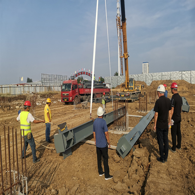 Multi Storey Steel Structure Building , Prefab Steel Workshop With Round Tube Brace