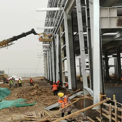 Multi Storey Steel Structure Building , Prefab Steel Workshop With Round Tube Brace