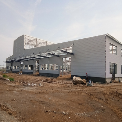 Prefabricated Steel Structure Workshop with Q355 Frame and Sandwich Panels