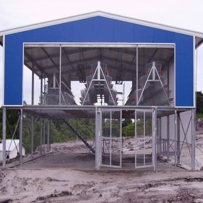Q235B Galvanized Steel Poultry House / Chicken Coop Steel Frame With Bolts Connection