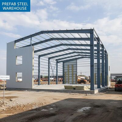 Steel Cladding Sheet Prefabricated Metal Framework Built on Portal Frame Structure Providing Strong Wall and Roof Support